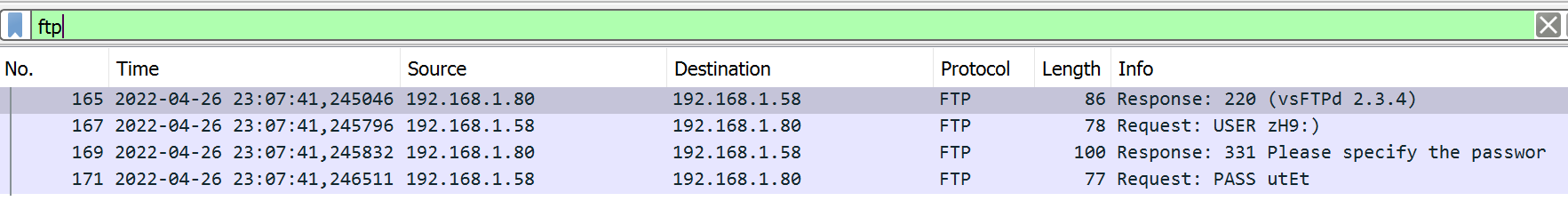 FTP Packets