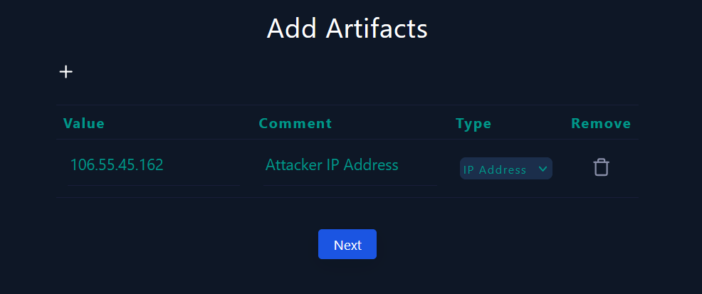 Adding artifacts